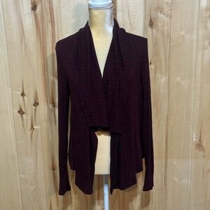 Michael Stars Maroon Lightweight Flowy Ribbed Cardigan‎ One Size